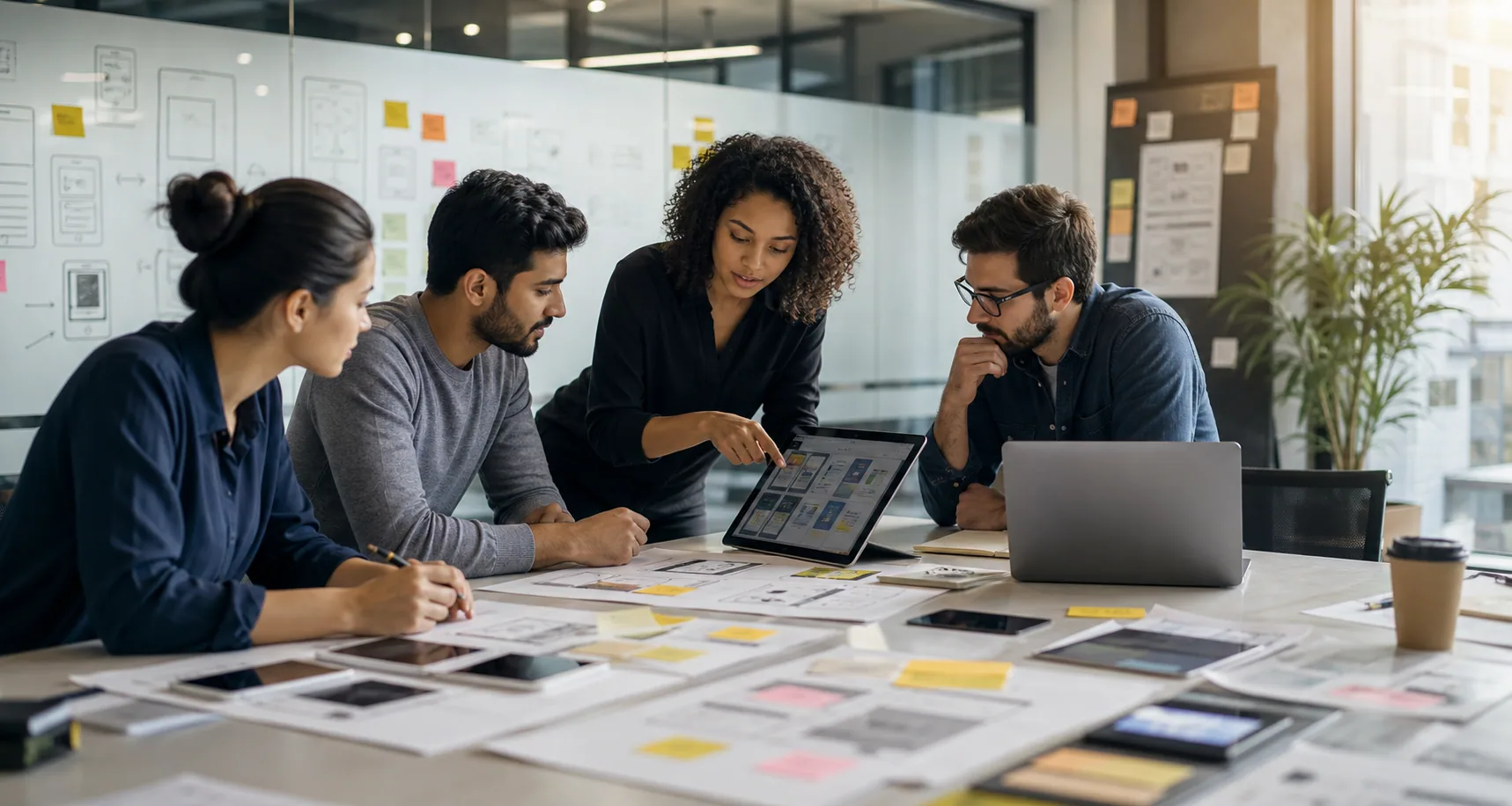 Team collaborating on a growth strategy